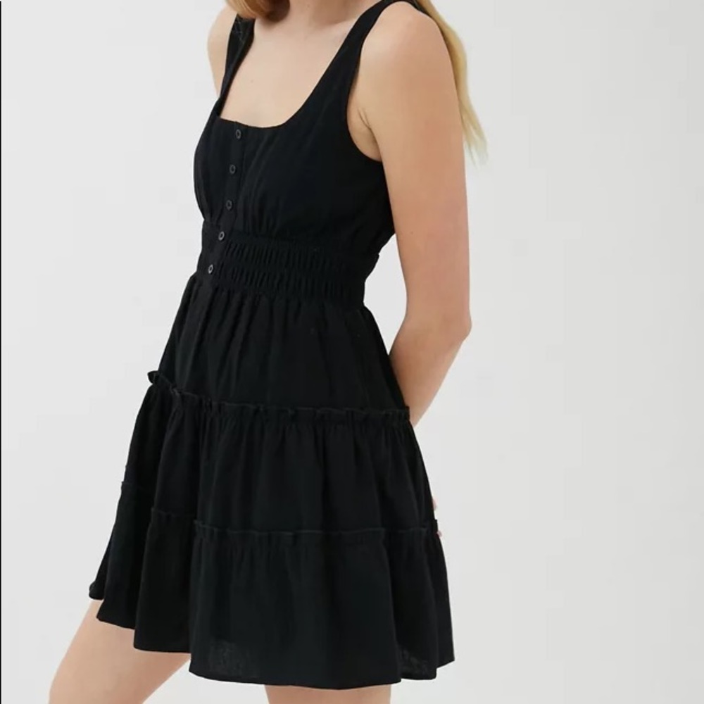 NWT UO HEATHER TIERED RUFFLE MINI DRESS